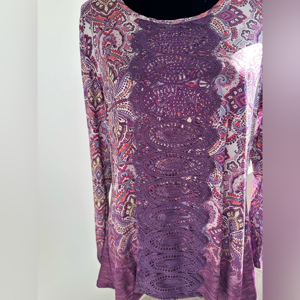 Women’s One World Lace Long Sleeve Top - Picture 3 of 8